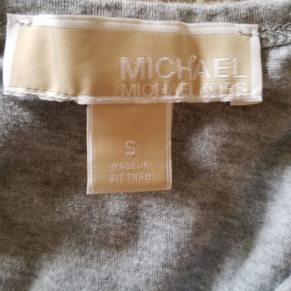 Michael Kors Gray Side Ruched Cotton Shirt - Picture 5 of 6